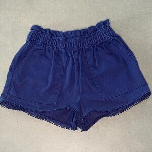 Crewcuts Navy Ruffle Waist Shorts | Size 4 | Girls Pull-On Summer Shorts